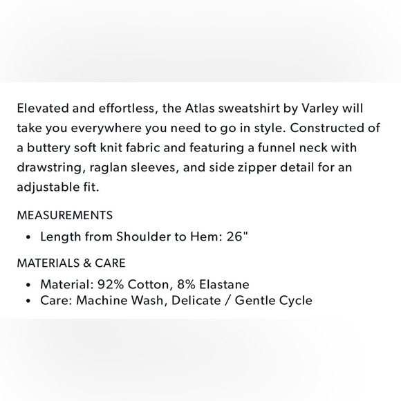 COPY - VARLEY Atlas Side Zip Sweatshirt In Ash Dusty Rose Size L -NO DRAWSTRING - Picture 3 of 15